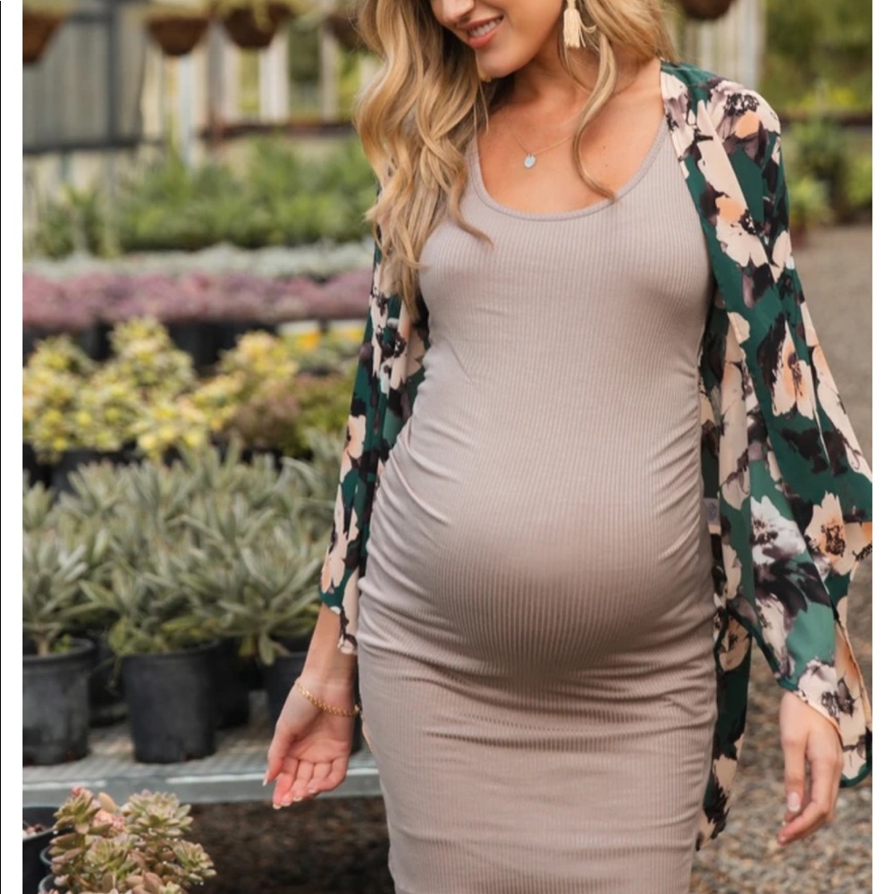 PinkBlush tan Maternity Dress